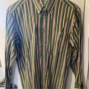 Lacoste Men's Green Striped Shirt